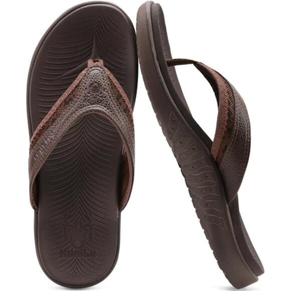 Mens Sport Flip Flops Comfort Orthotic Thong Sandals with Plantar - Picture 2 of 14